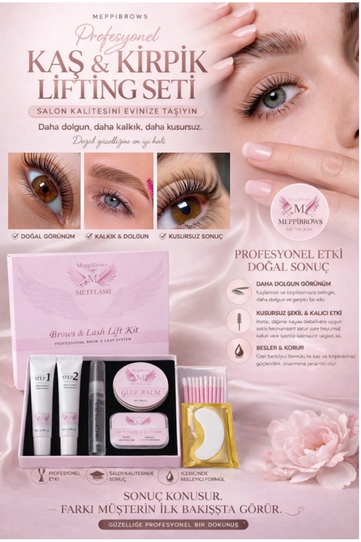 MeppiBrows Lifting Laminasyon Seti - SİYAH BOYA HEDİYELİ